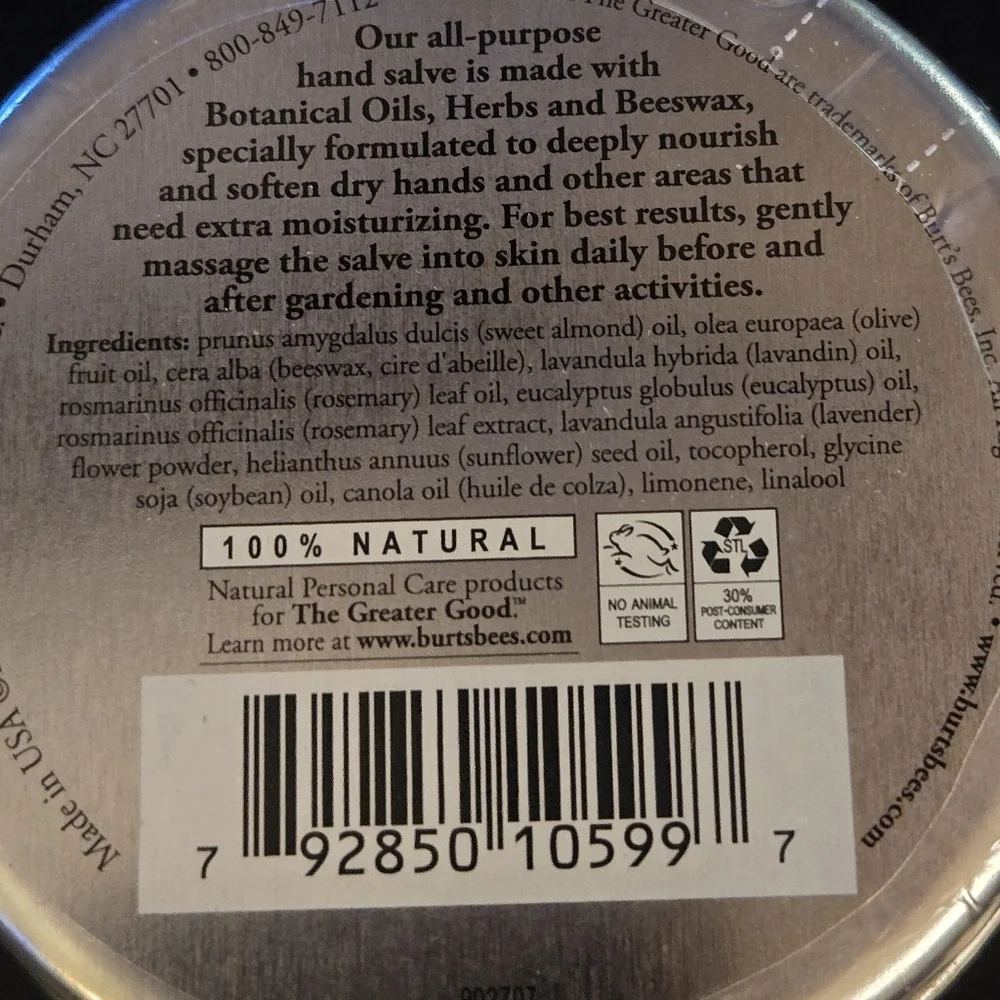Burt's Bees NWT 4 Piece Skin Care Bundle Hand Salve & Variety of 3 Lip Balms NEW